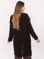 Ciemnobrązowy kardigan w stylu boho RUE PARIS 