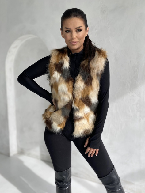 Beżowa kamizelka ze sztucznego futra Dillie