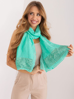 Hurtownia Miętowa gładka chusta damska z wiskozy