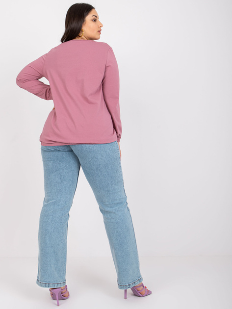 Brudnoróżowa bluzka plus size z długim rękawem Hailey