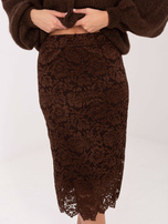 Brązowa koronkowa spódnica z podszewką