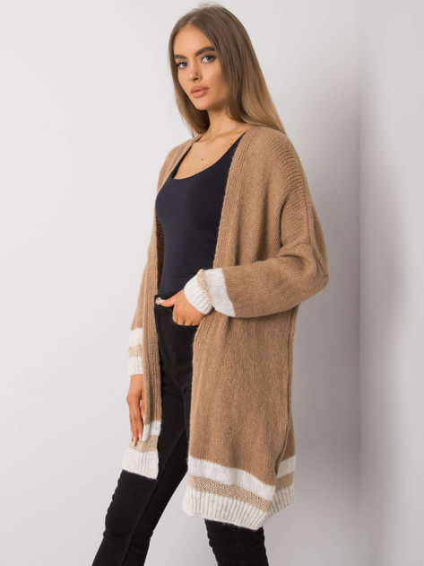 Camelowy kardigan z dzianiny Lucca OCH BELLA