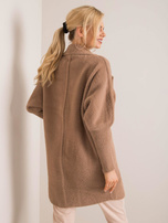 Ciemnobeżowy płaszcz alpaka Nora