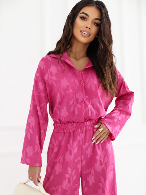 Fuksjowy letni komplet z wypukłym wzorem RUE PARIS