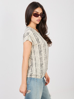 Jasnobeżowa letnia bluzka z gumką na dole SUBLEVEL 