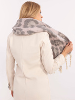 Hurt Jasnoróżowo-szary szal w zwierzęce wzory