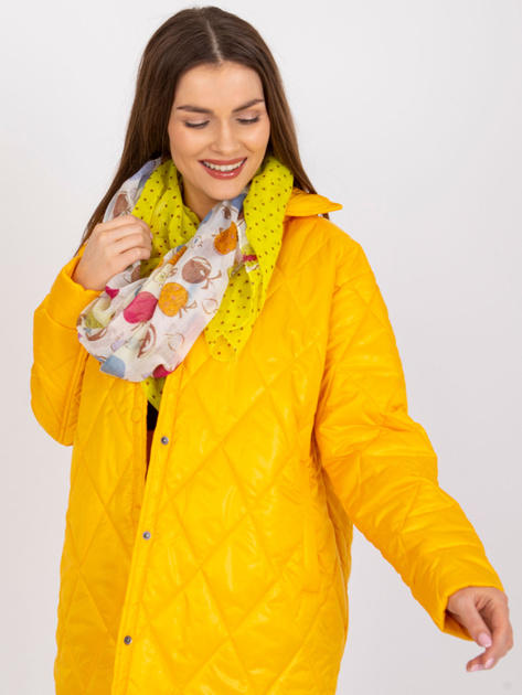 Biało-żółta chusta z printami