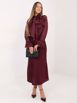 Burgundy elegant shirt with a frill.