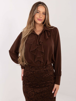 Brązowa rozpinana koszula z kołnierzykiem