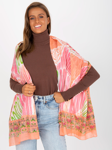 Hurtownia Koralowa wzorzysta chusta z bawełny