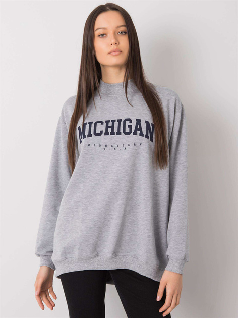 Szara melanżowa bluza z nadrukiem Majorie RUE PARIS