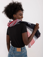 Hurt Czerwono-szara damska chusta we wzory