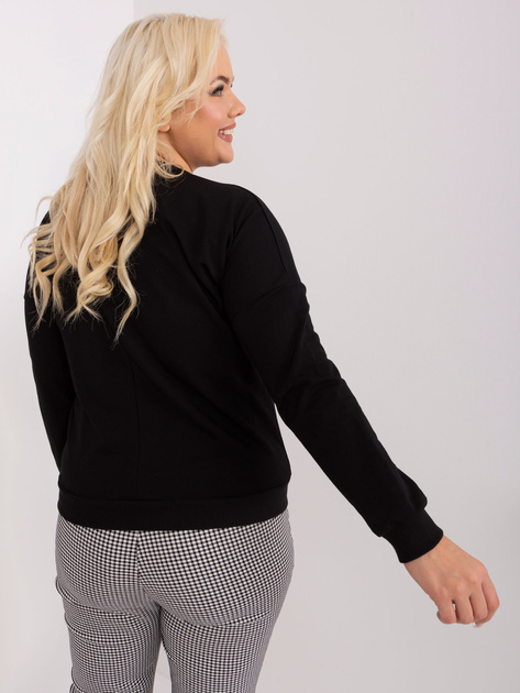 Hurt Czarna damska bluzka plus size z długim rękawem