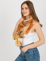 Hurtownia Beżowa wzorzysta chusta z aplikacją