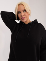 Čierna mikina plus size s kapucňou Luna.