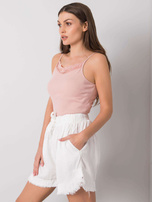 Brudnoróżowy top prążkowany Armine