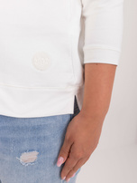 Hurtownia online Ecru gładka bluzka plus size z bawełny
