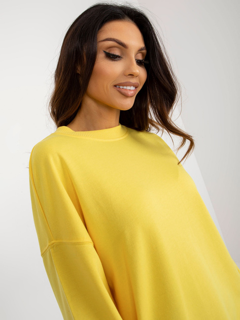 Hurt Żółta luźna bluza bez kaptura z okrągłym dekoltem