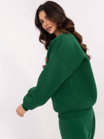 Hurtownia Ciemnozielona bluza bez kaptura z naszywkami