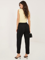 Czarne sztruksowe spodnie z nogawką 7/8 RUE PARIS 