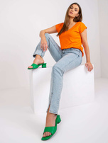 Pomarańczowy t-shirt basic Atlanta RUE PARIS 