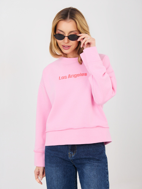 Różowa damska bluza z haftowanym napisem