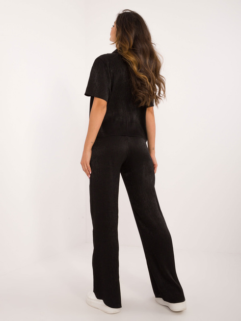 Hurt Czarny połyskujący komplet dwuczęściowy ze spodniami