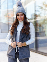 Grafitowa kamizelka futrzana damska Loxxley