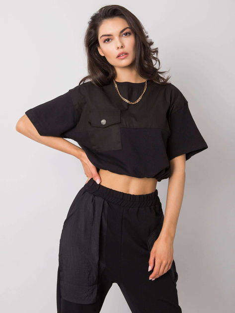 Czarna krótka bluza Arlene RUE PARIS