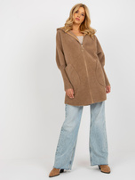 Hurt Jasnobrązowy płaszcz alpaka z dodatkiem wełny