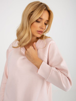 Hurt Jasnoróżowa dresowa bluza basic z okrągłym dekoltem