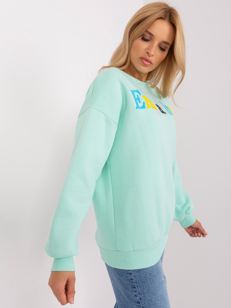 Hurt Miętowa bluza damska bez kaptura