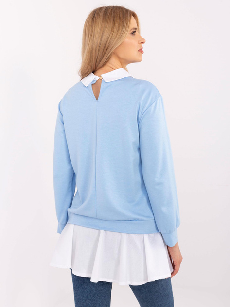 Hurt Jasnoniebieska damska bluzka 2w1 z koszulowa wstawką