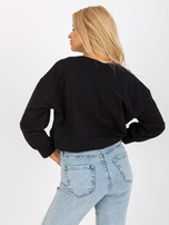 Hurt Czarna krótka bluza bez kaptura bawełniana RUE PARIS 