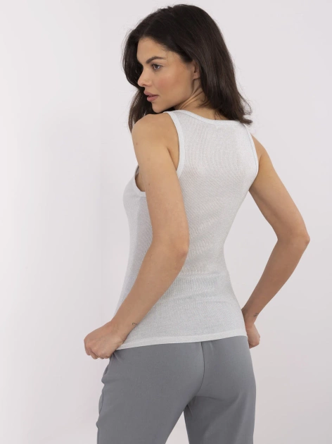 Szary damski top z okrągłym dekoltem