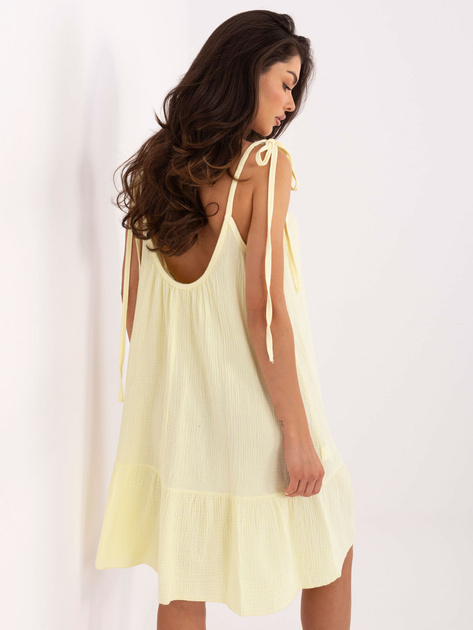 Jasnożółta muślinowa sukienka na ramiączkach OCH BELLA