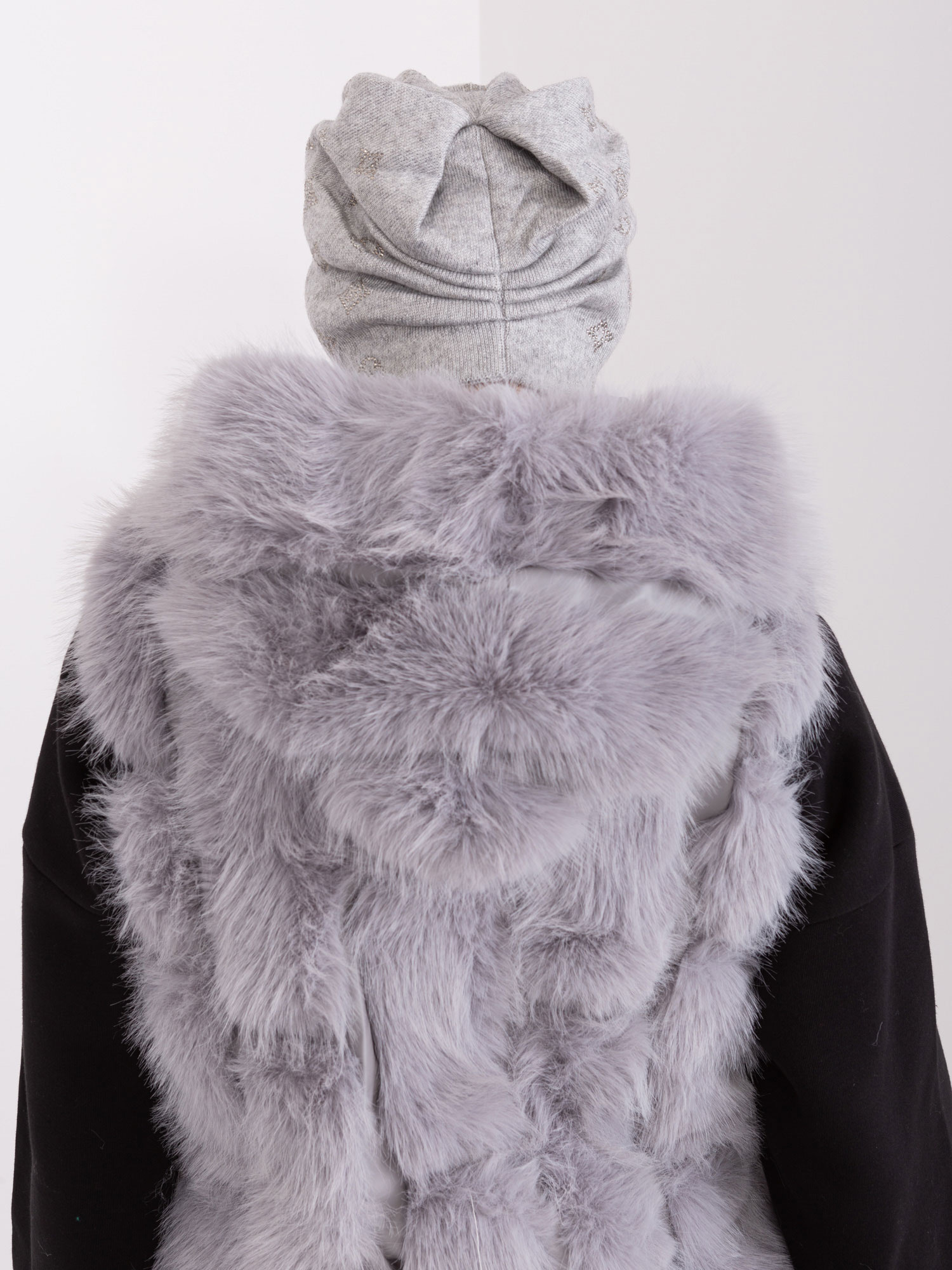 Szara czapka beanie z dodatkiem kaszmiru