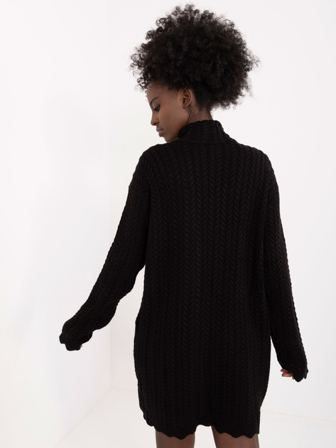 Hurt Czarna sukienka dzianinowa z długim rękawem