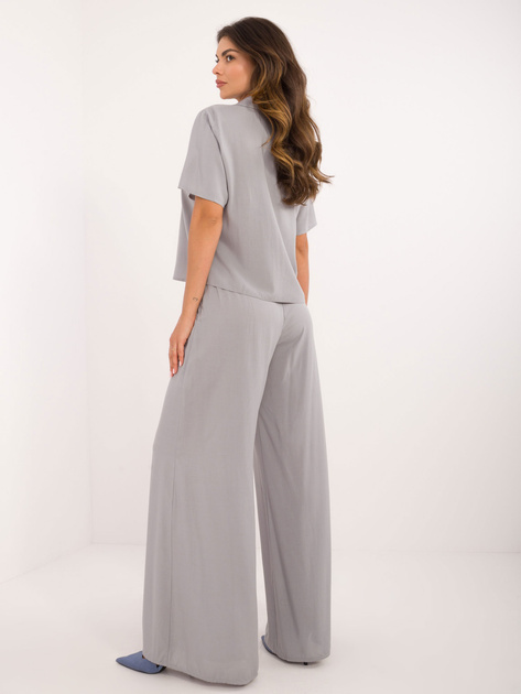 Hurtownia Szary damski komplet letni z krótką koszulą