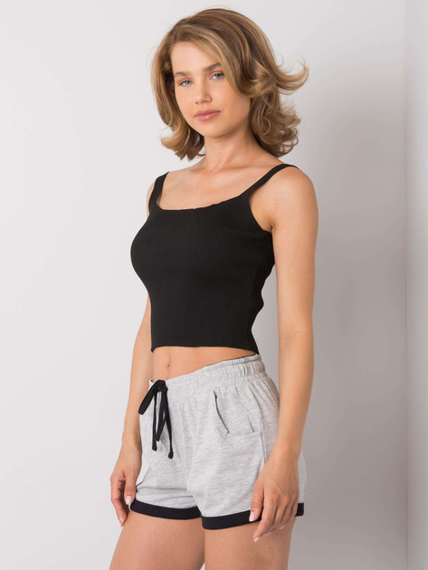 Czarny top prążkowany Djoelle