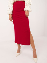 Hurt Czerwona prążkowana spódnica z rozcięciem