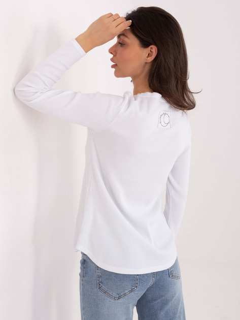 Biała damska bluzka longsleeve w prążek