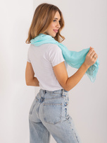 Hurt Jasnoniebieska gładka chusta damska z aplikacjami