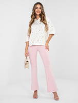 Ecru damska bluza z rękawem 3/4