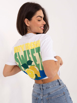 Biało-żółty t-shirt z nadrukiem cytryn SUBLEVEL 