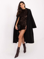 Brown sequin dress for a party.