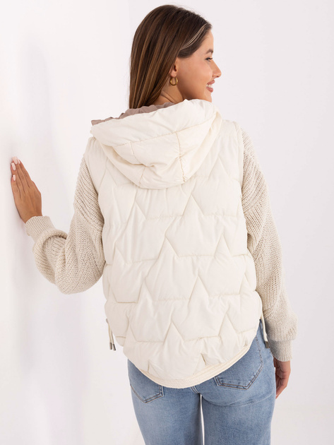 Ecru damska kamizelka z pikowaniem