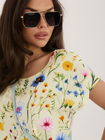 Jasnożółta wiskozowa bluzka od kompletu SUBLEVEL 