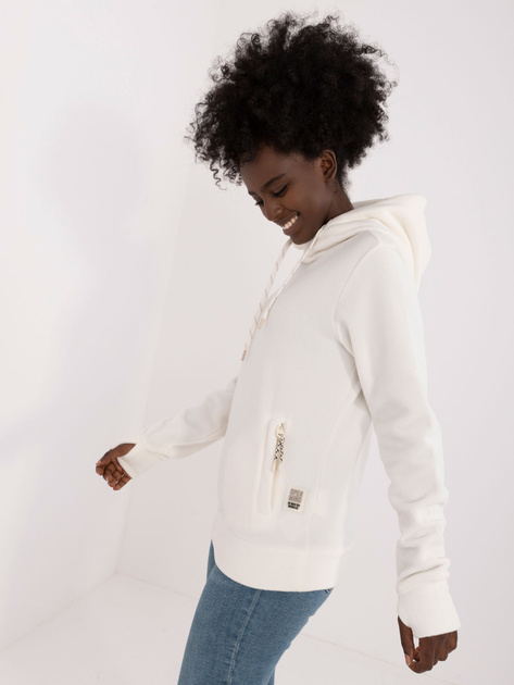 Hurtownia Biała bluza kangurka z kapturem SUBLEVEL