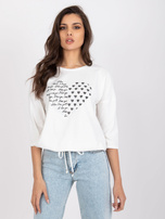 Ecru bluzka bawełniana z aplikacją Bindy